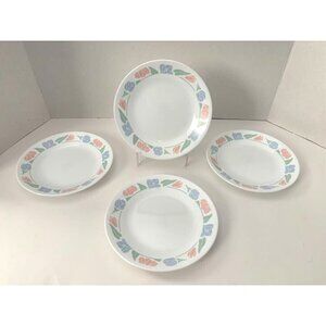 CORELLE Friendship Salad Dessert Plates 6 3/4"  Set of 4 Corning Ware USA